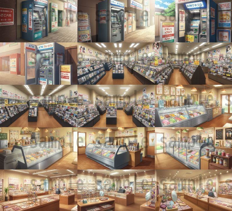 【105種420枚】店舗内背景イラスト【著作権フリー素材】店内画像