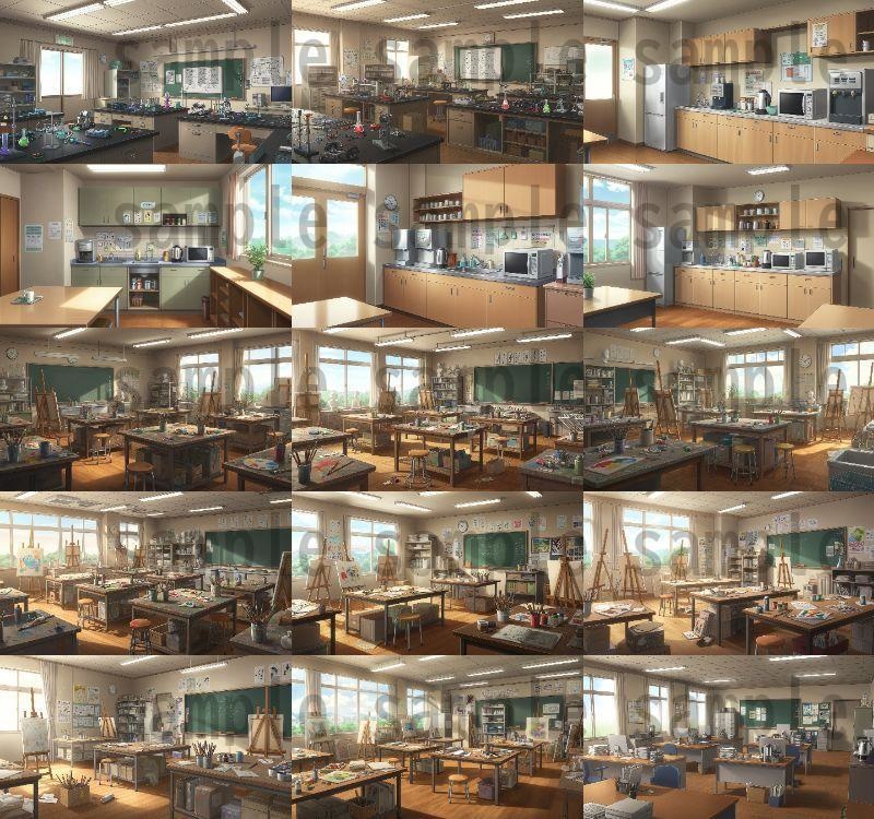 【600枚】学校関連 背景イラスト【著作権フリー素材】教室・校内・グランド等の風景画像