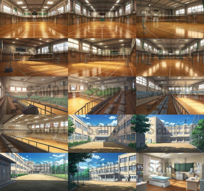 【600枚】学校関連 背景イラスト【著作権フリー素材】教室・校内・グランド等の風景画像