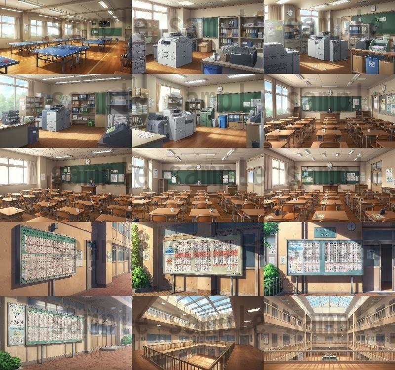 【600枚】学校関連 背景イラスト【著作権フリー素材】教室・校内・グランド等の風景画像