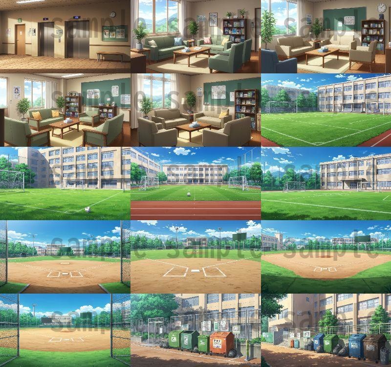 【600枚】学校関連 背景イラスト【著作権フリー素材】教室・校内・グランド等の風景画像