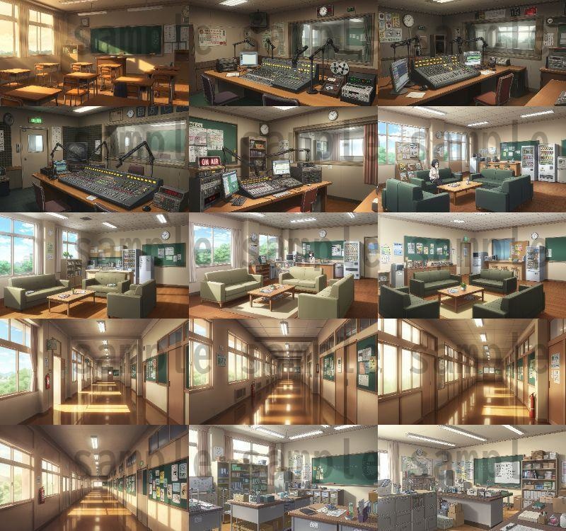 【600枚】学校関連 背景イラスト【著作権フリー素材】教室・校内・グランド等の風景画像