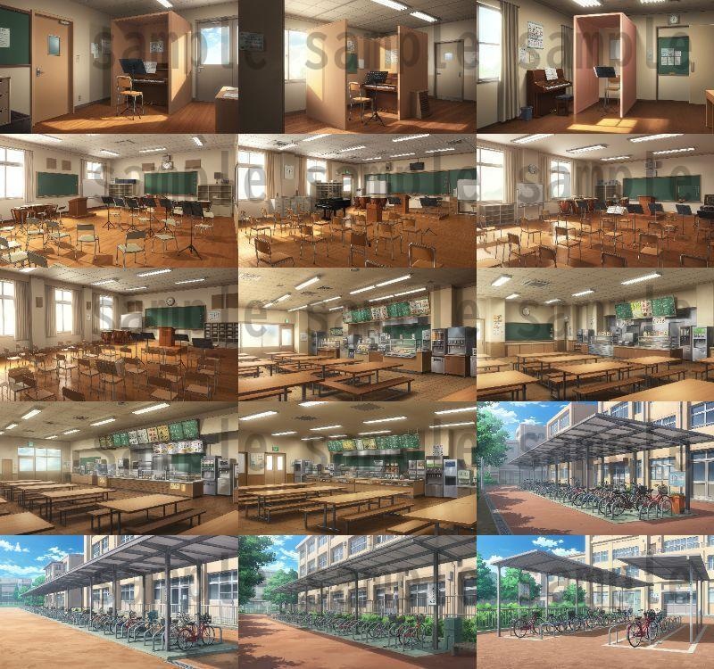 【600枚】学校関連 背景イラスト【著作権フリー素材】教室・校内・グランド等の風景画像