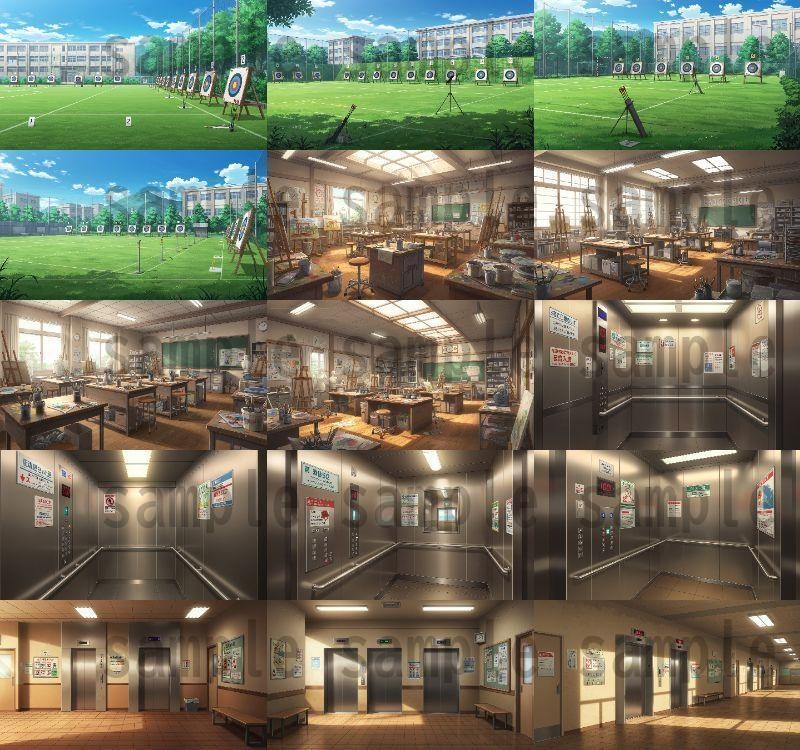 【600枚】学校関連 背景イラスト【著作権フリー素材】教室・校内・グランド等の風景画像