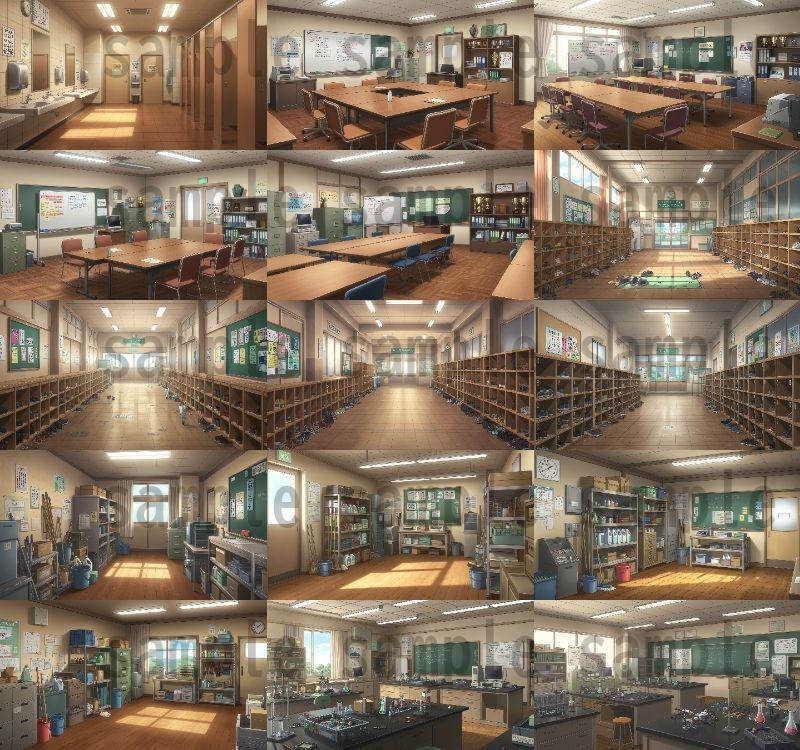 【600枚】学校関連 背景イラスト【著作権フリー素材】教室・校内・グランド等の風景画像