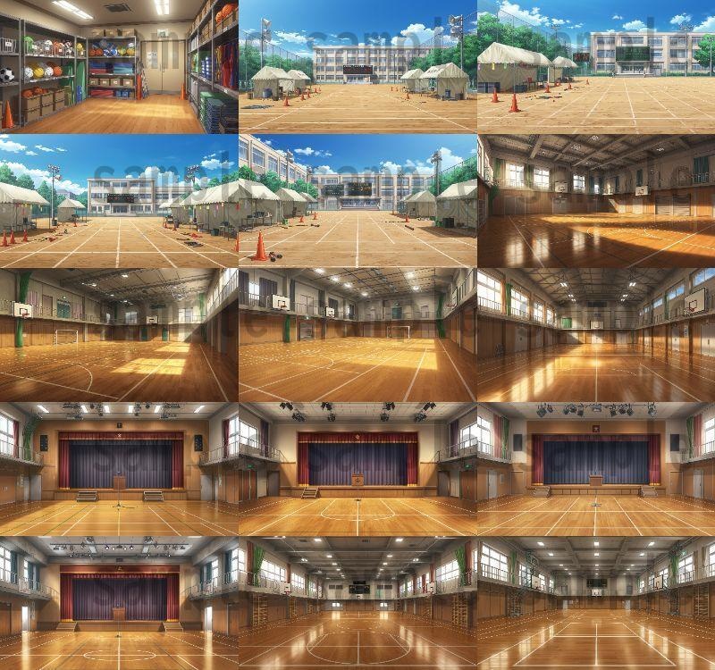 【600枚】学校関連 背景イラスト【著作権フリー素材】教室・校内・グランド等の風景画像