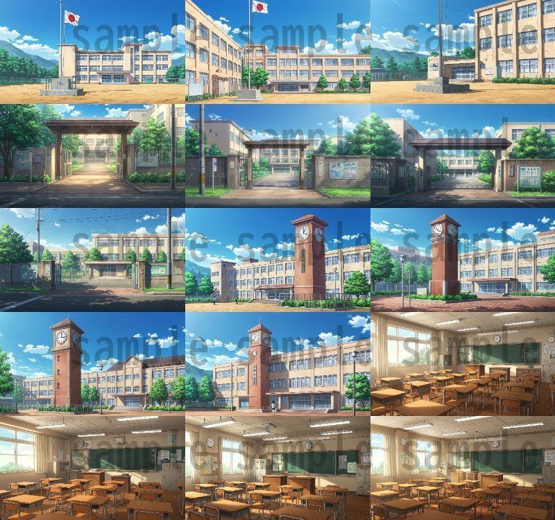 【600枚】学校関連 背景イラスト【著作権フリー素材】教室・校内・グランド等の風景画像