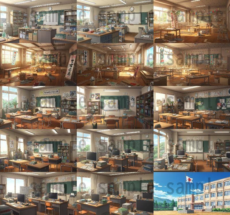 【600枚】学校関連 背景イラスト【著作権フリー素材】教室・校内・グランド等の風景画像