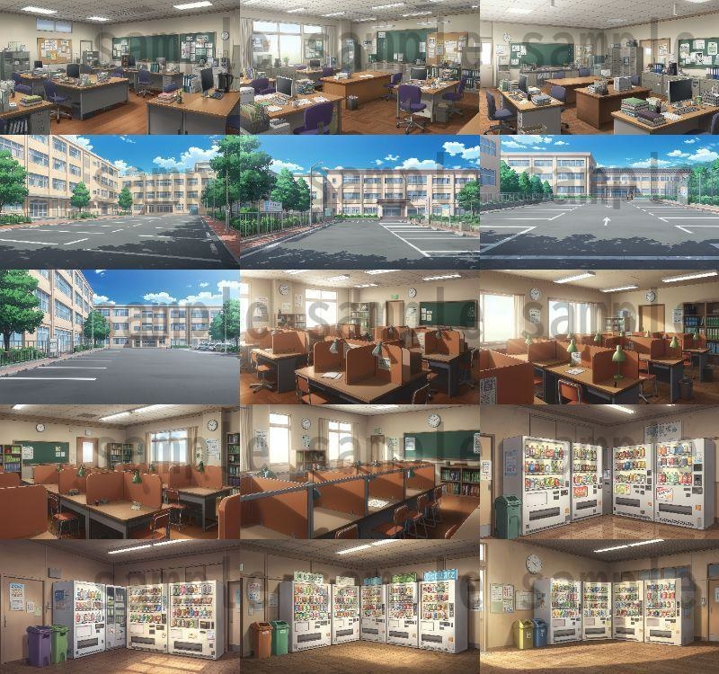 【600枚】学校関連 背景イラスト【著作権フリー素材】教室・校内・グランド等の風景画像