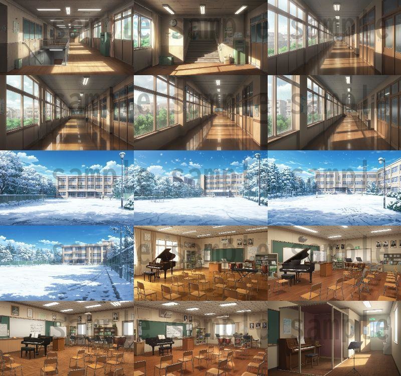 【600枚】学校関連 背景イラスト【著作権フリー素材】教室・校内・グランド等の風景画像