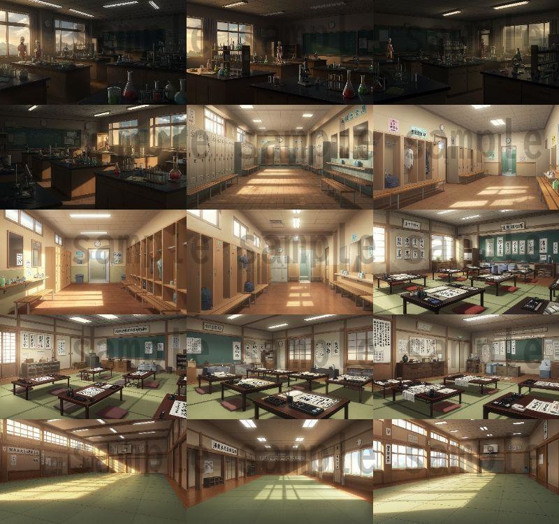 【600枚】学校関連 背景イラスト【著作権フリー素材】教室・校内・グランド等の風景画像