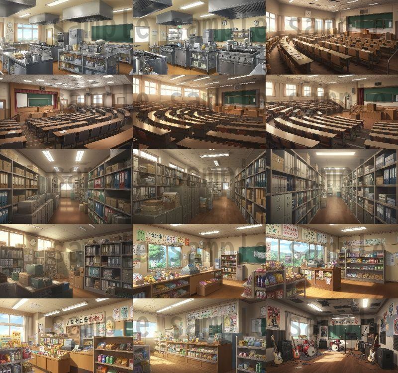 【600枚】学校関連 背景イラスト【著作権フリー素材】教室・校内・グランド等の風景画像