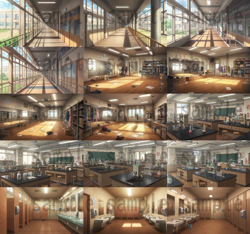 【600枚】学校関連 背景イラスト【著作権フリー素材】教室・校内・グランド等の風景画像