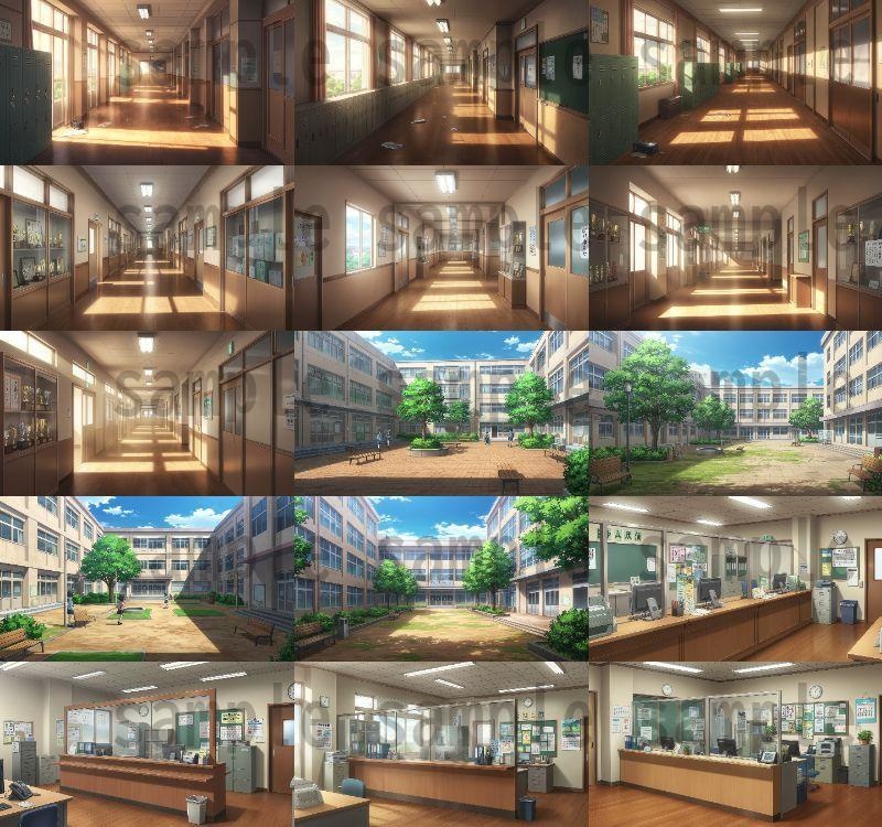 【600枚】学校関連 背景イラスト【著作権フリー素材】教室・校内・グランド等の風景画像