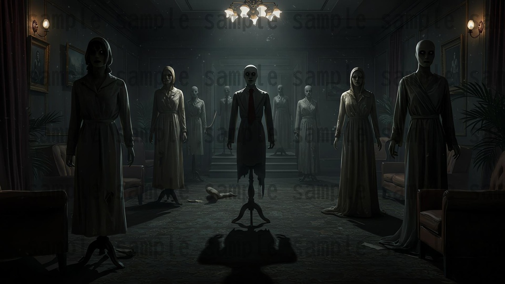 【151枚】ホラー系洋館背景イラスト【著作権フリー素材】怖い風景画