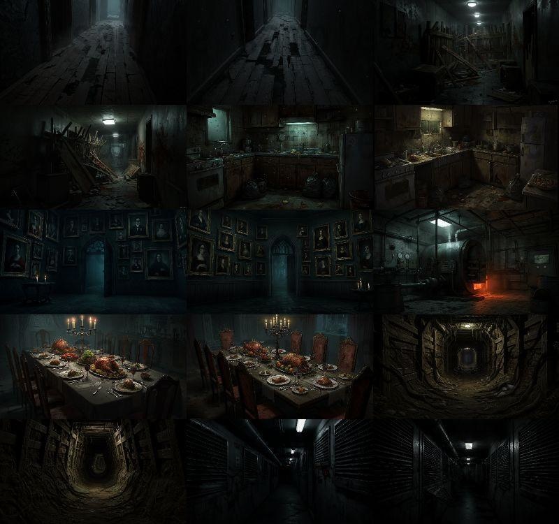 【151枚】ホラー系洋館背景イラスト【著作権フリー素材】怖い風景画