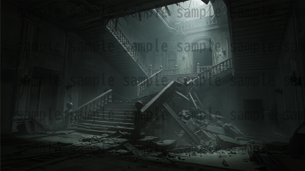 【151枚】ホラー系洋館背景イラスト【著作権フリー素材】怖い風景画