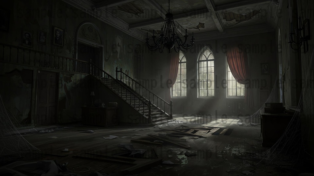 【151枚】ホラー系洋館背景イラスト【著作権フリー素材】怖い風景画