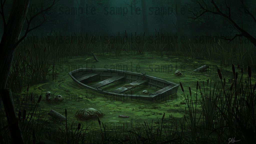 【151枚】ホラー系洋館背景イラスト【著作権フリー素材】怖い風景画