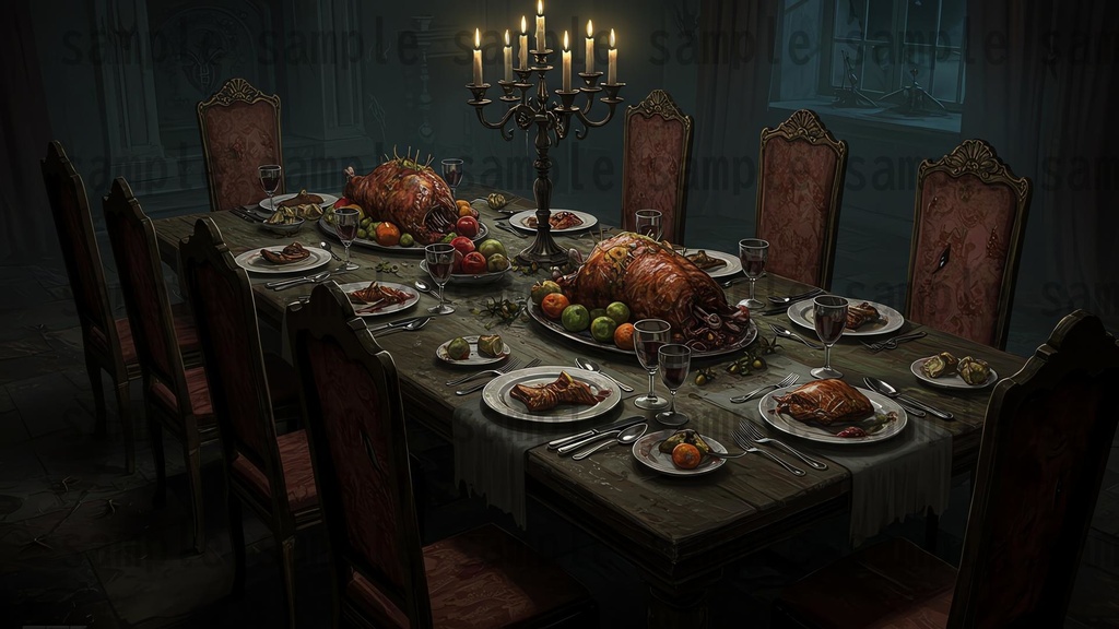 【151枚】ホラー系洋館背景イラスト【著作権フリー素材】怖い風景画