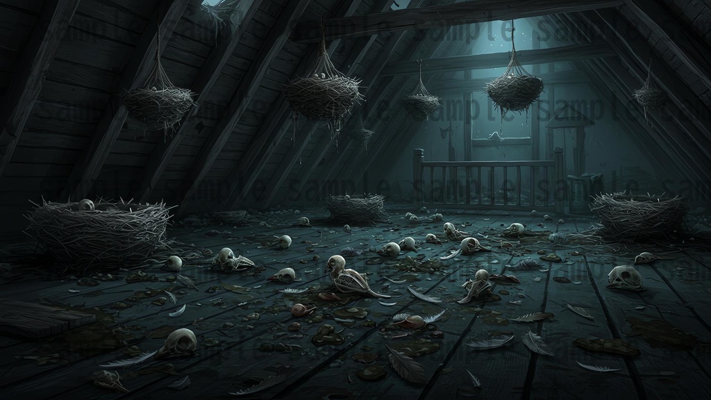 【151枚】ホラー系洋館背景イラスト【著作権フリー素材】怖い風景画