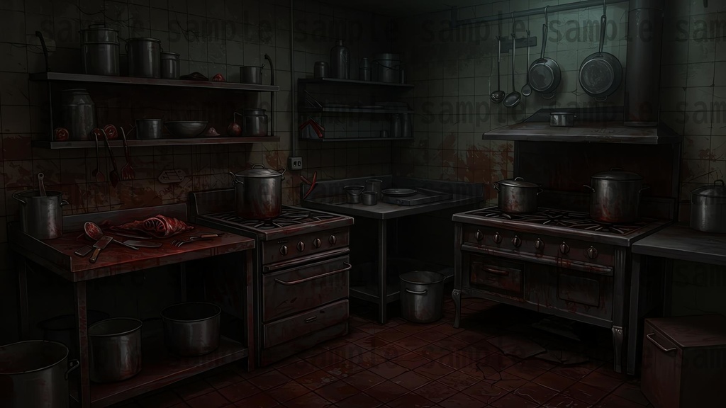 【151枚】ホラー系洋館背景イラスト【著作権フリー素材】怖い風景画