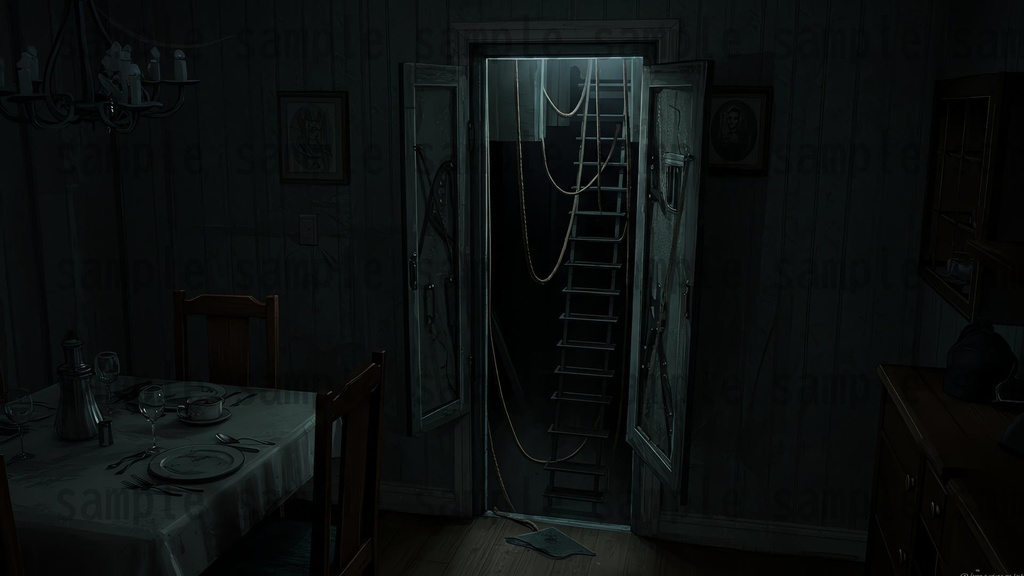 【151枚】ホラー系洋館背景イラスト【著作権フリー素材】怖い風景画