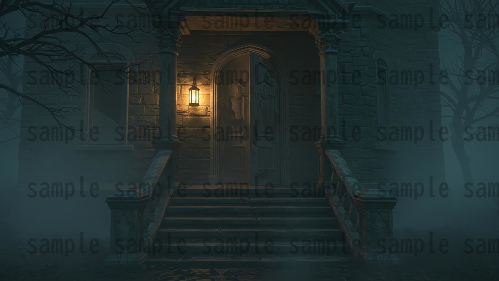 【151枚】ホラー系洋館背景イラスト【著作権フリー素材】怖い風景画