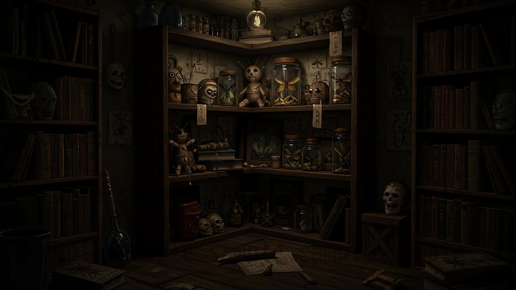 【151枚】ホラー系洋館背景イラスト【著作権フリー素材】怖い風景画