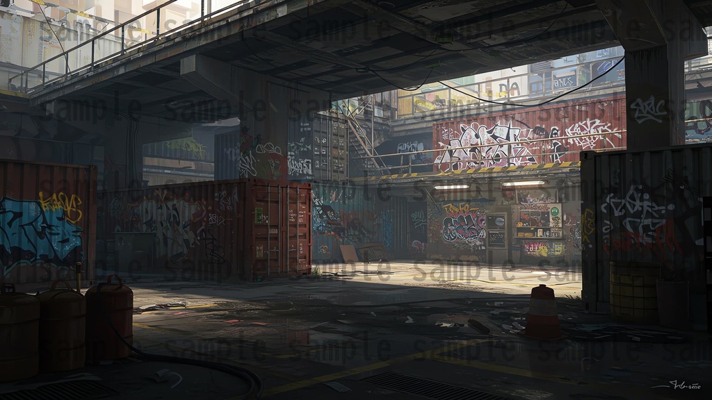 【139枚】ストリートアート街 背景イラスト【著作権フリー素材】都心の風景画像