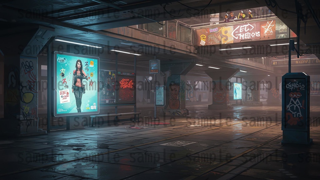 【139枚】ストリートアート街 背景イラスト【著作権フリー素材】都心の風景画像