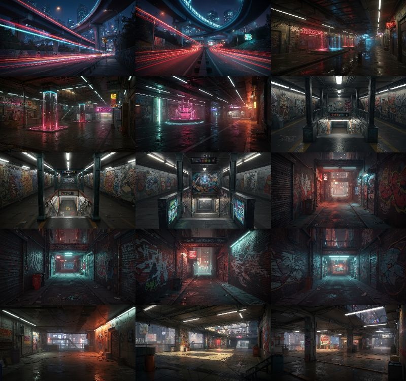 【139枚】ストリートアート街 背景イラスト【著作権フリー素材】都心の風景画像