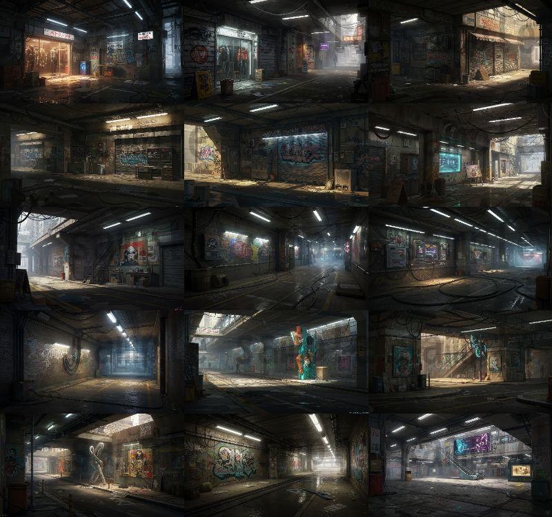 【139枚】ストリートアート街 背景イラスト【著作権フリー素材】都心の風景画像