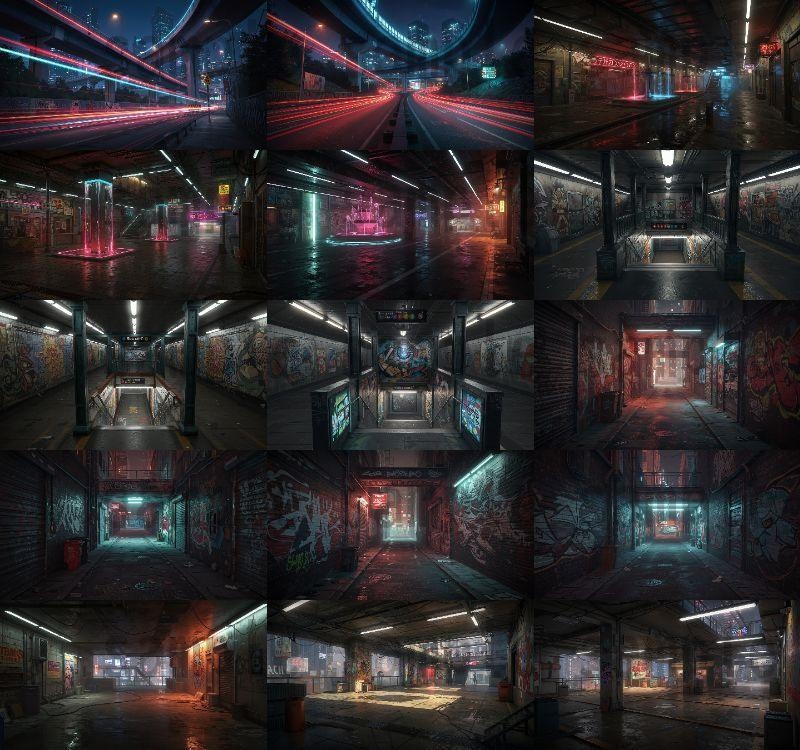 【139枚】ストリートアート街 背景イラスト【著作権フリー素材】都心の風景画像