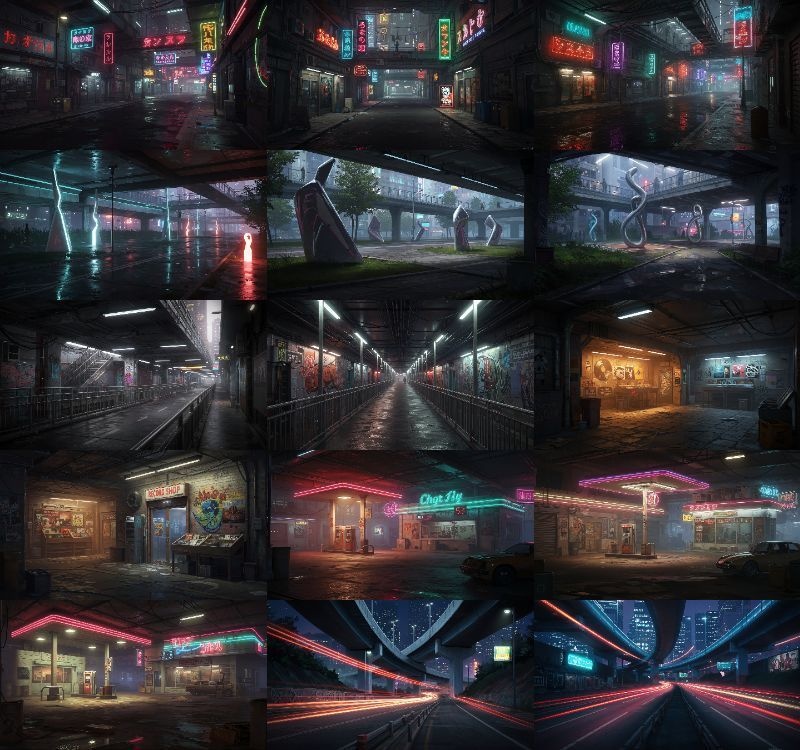 【139枚】ストリートアート街 背景イラスト【著作権フリー素材】都心の風景画像