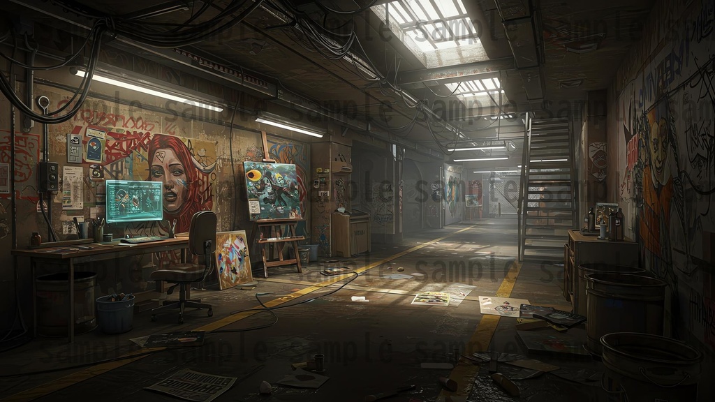 【139枚】ストリートアート街 背景イラスト【著作権フリー素材】都心の風景画像