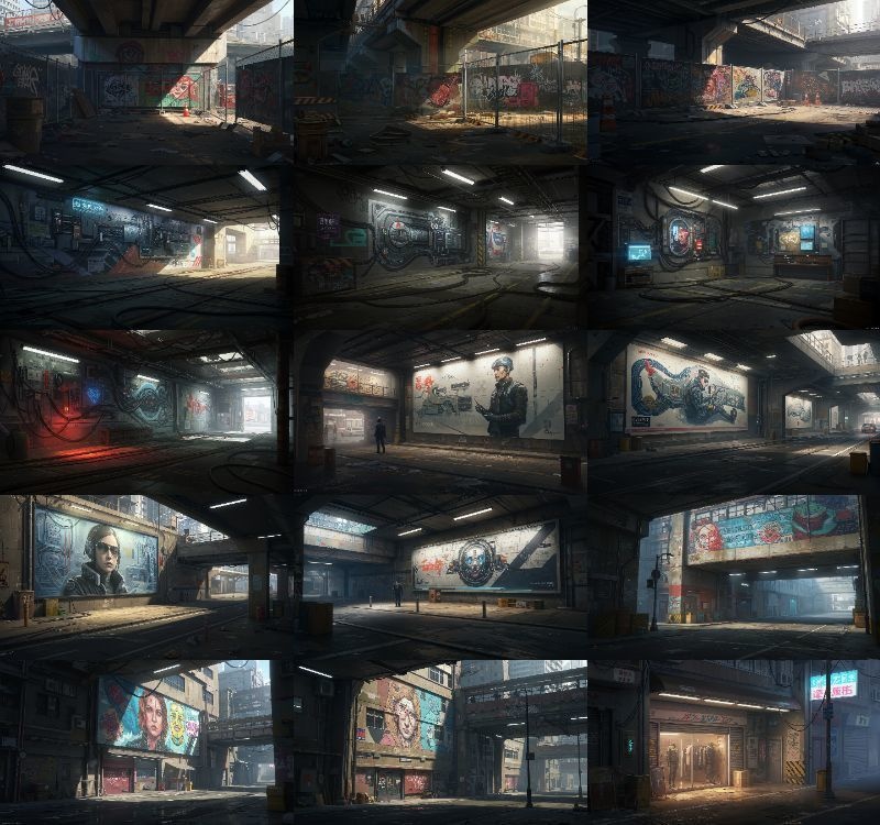 【139枚】ストリートアート街 背景イラスト【著作権フリー素材】都心の風景画像