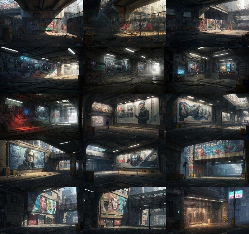 【139枚】ストリートアート街 背景イラスト【著作権フリー素材】都心の風景画像