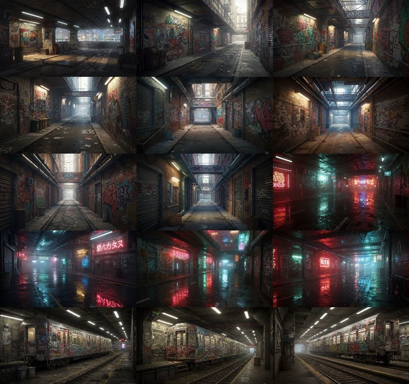 【139枚】ストリートアート街 背景イラスト【著作権フリー素材】都心の風景画像