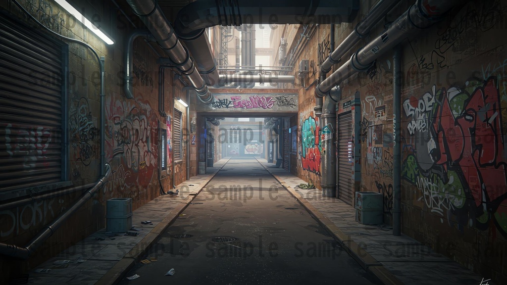 【139枚】ストリートアート街 背景イラスト【著作権フリー素材】都心の風景画像