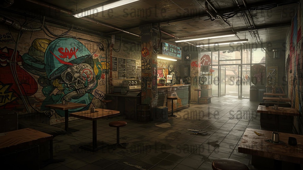 【139枚】ストリートアート街 背景イラスト【著作権フリー素材】都心の風景画像