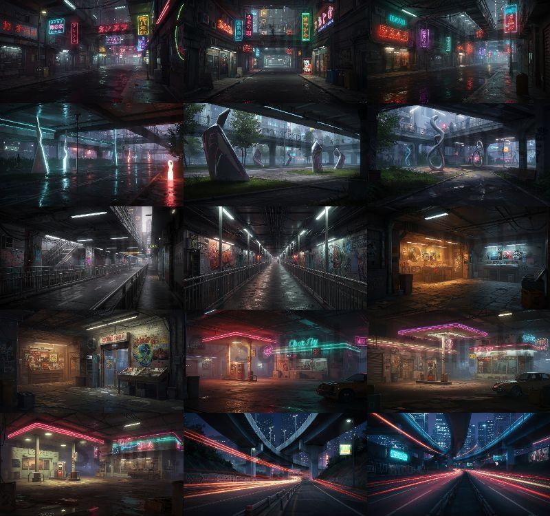 【139枚】ストリートアート街 背景イラスト【著作権フリー素材】都心の風景画像