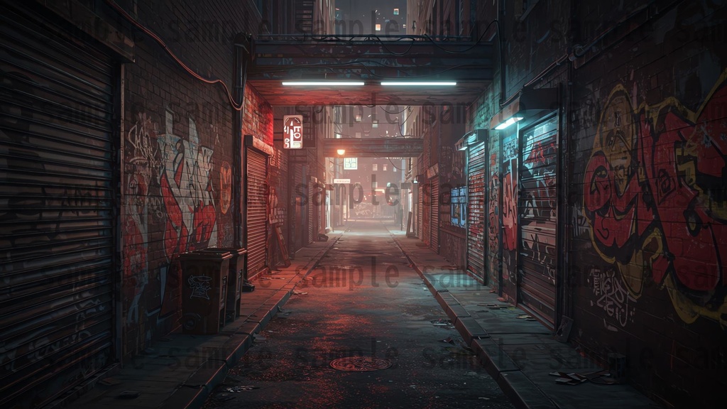 【139枚】ストリートアート街 背景イラスト【著作権フリー素材】都心の風景画像