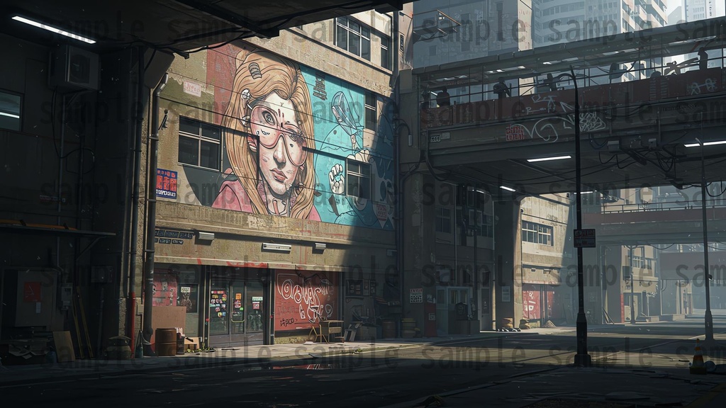 【139枚】ストリートアート街 背景イラスト【著作権フリー素材】都心の風景画像