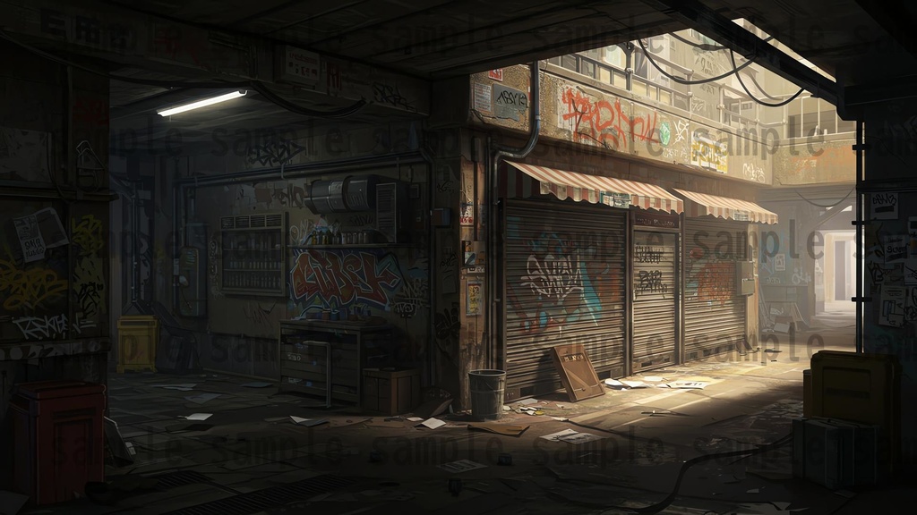 【139枚】ストリートアート街 背景イラスト【著作権フリー素材】都心の風景画像