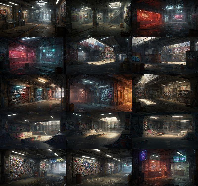 【139枚】ストリートアート街 背景イラスト【著作権フリー素材】都心の風景画像