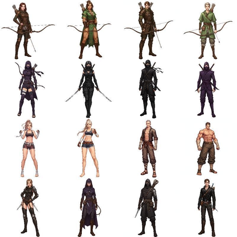 【96枚】ファンタジーRPG職業立ち絵 24種の職業x男女【著作権フリー素材】