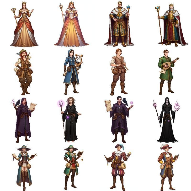 【96枚】ファンタジーRPG職業立ち絵 24種の職業x男女【著作権フリー素材】