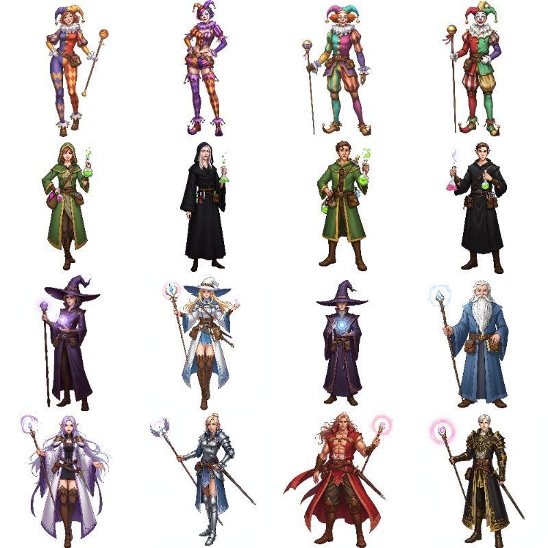 【96枚】ファンタジーRPG職業立ち絵 24種の職業x男女【著作権フリー素材】