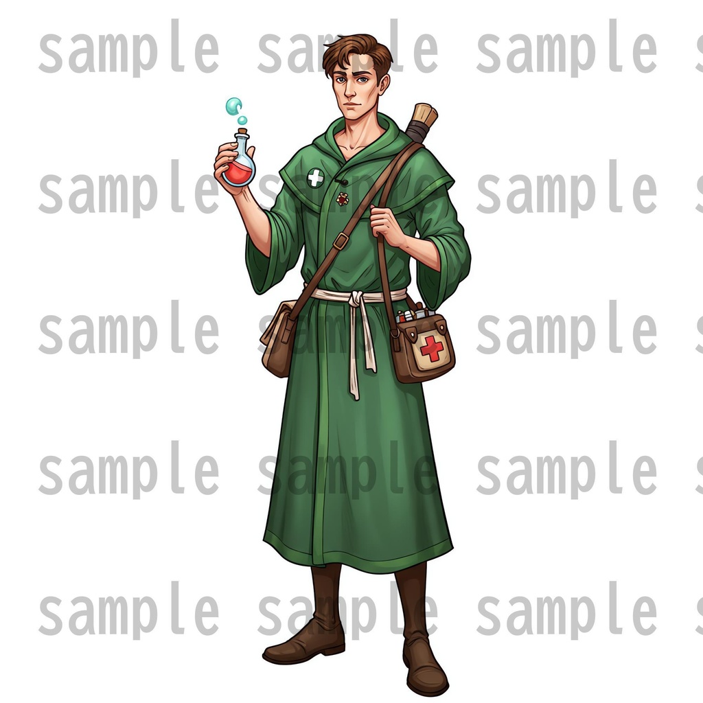 【96枚】ファンタジーRPG職業立ち絵 24種の職業x男女【著作権フリー素材】